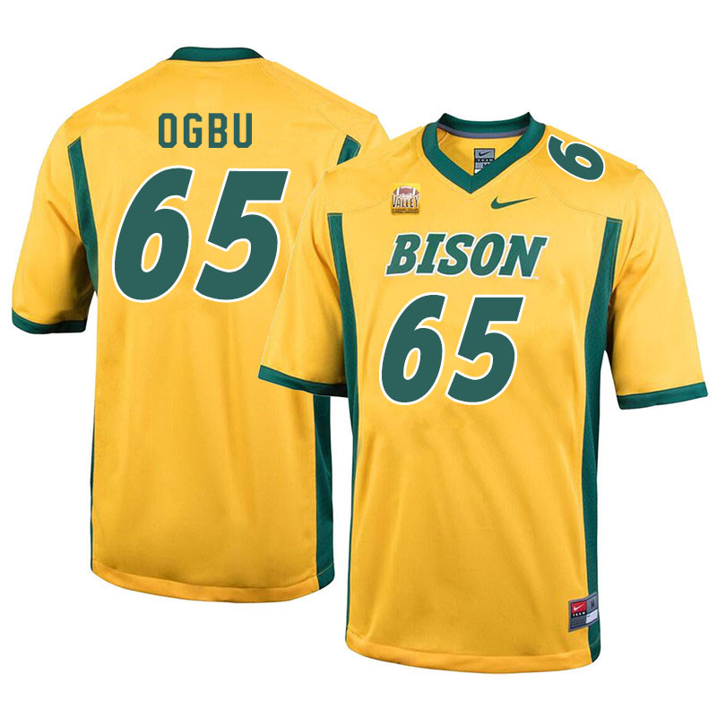 Men #65 Bartholomew Ogbu North Dakota State Bison College Football Jerseys Sale-Yellow - Click Image to Close